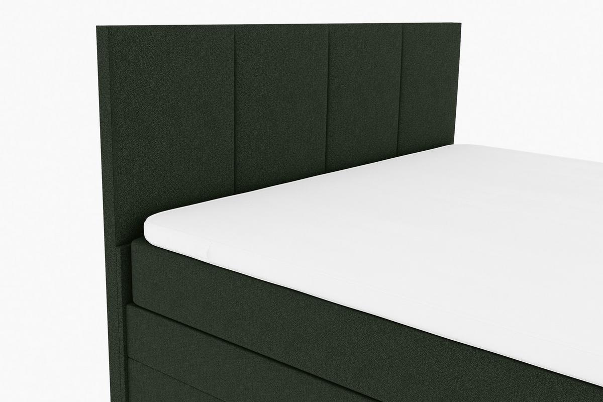 Boxspringbett mit Topper und Bettkasten 180x200 cm Messina - Chromfarben/Grün, KONVENTIONELL, Textil (180/200cm)