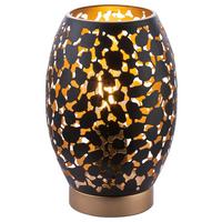Tischlampe Narri Schwarz/gold Klein Und Kompakt Mit Schalter - Goldfarben/Schwarz, Basics, Metall (15/23cm) - Globo