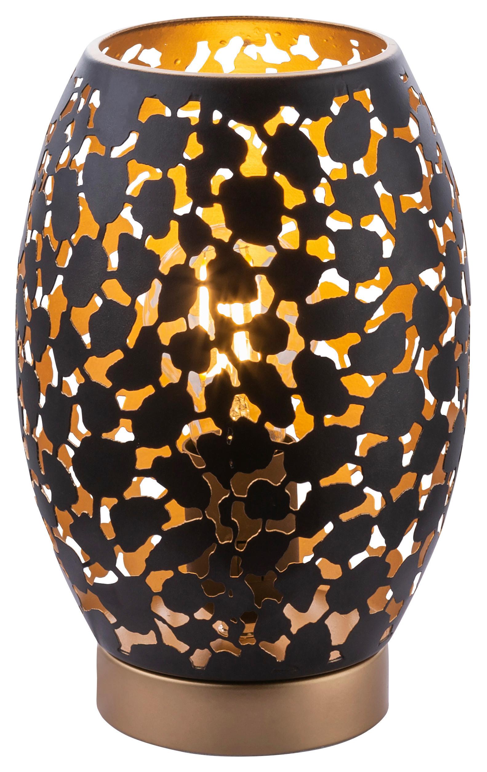 Tischlampe Narri Schwarz/gold Klein Und Kompakt Mit Schalter