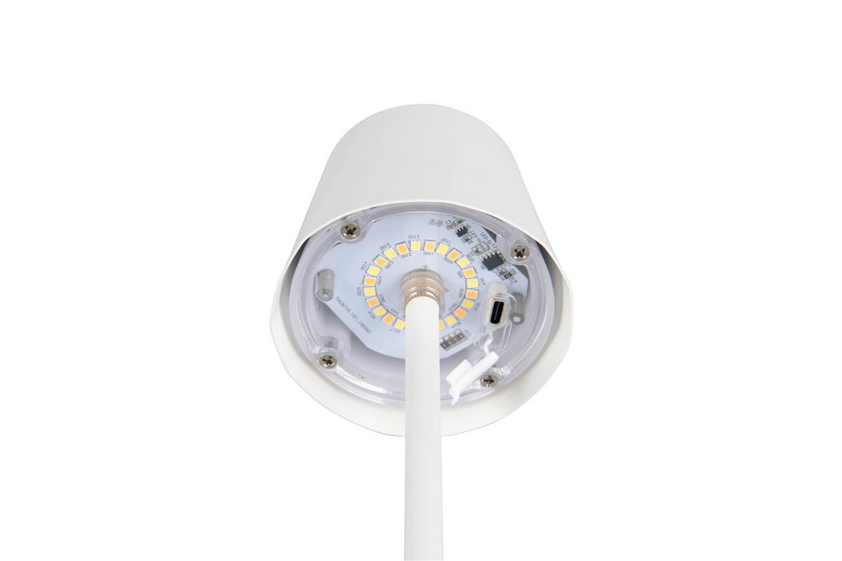 AKKU-TISCHLEUCHTE Touchdimmer, 2700-6500K - Weiß, Design, Metall (8,5/21cm)