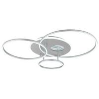 LED-Deckenleuchte Memory-Funktion - Silberfarben/Weiß, Design, Kunststoff/Metall (90/70/13cm) - Globo