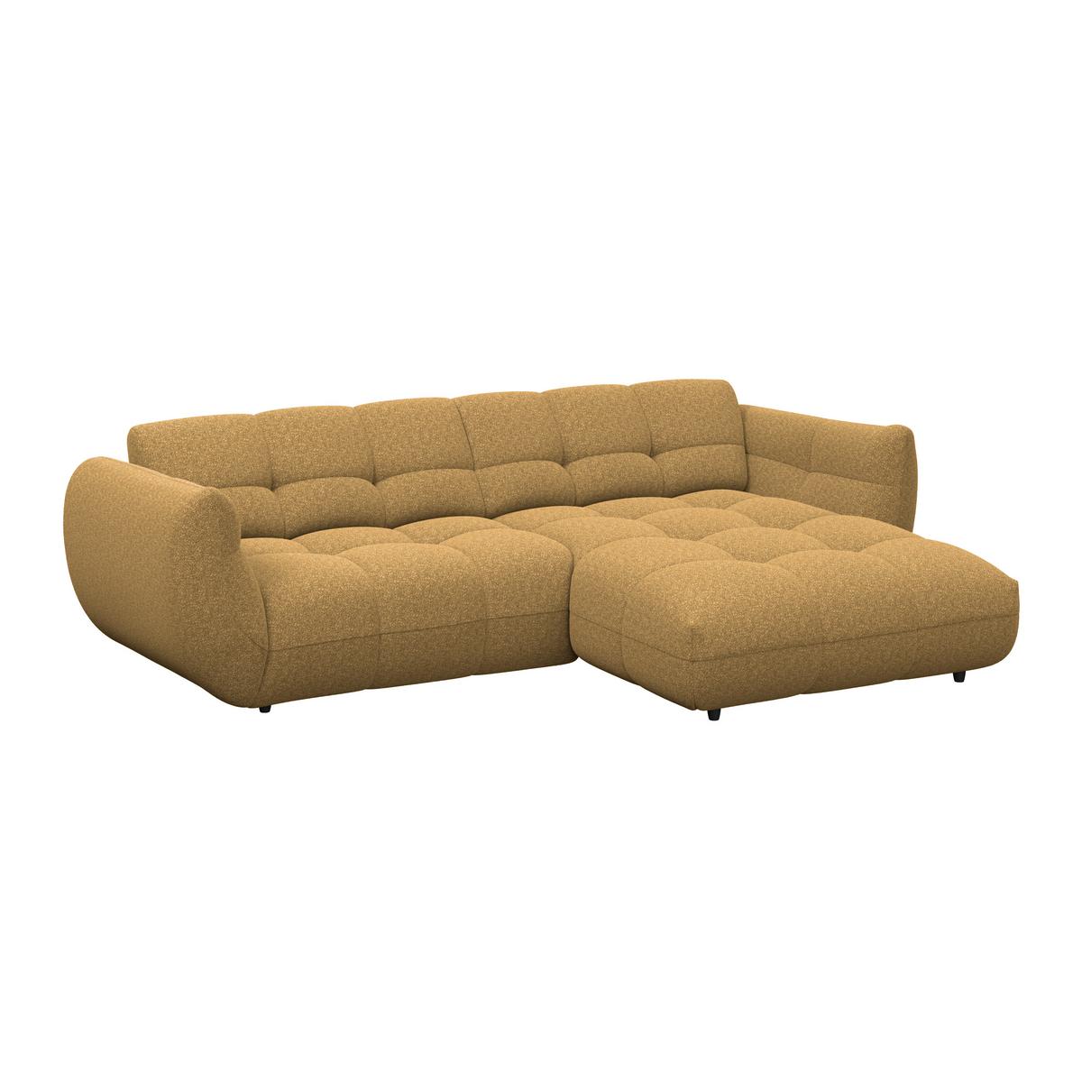 Ecksofa Panda Chenille gold, 280x178cm - Goldfarben/Schwarz, Trend, Textil (280/178cm)