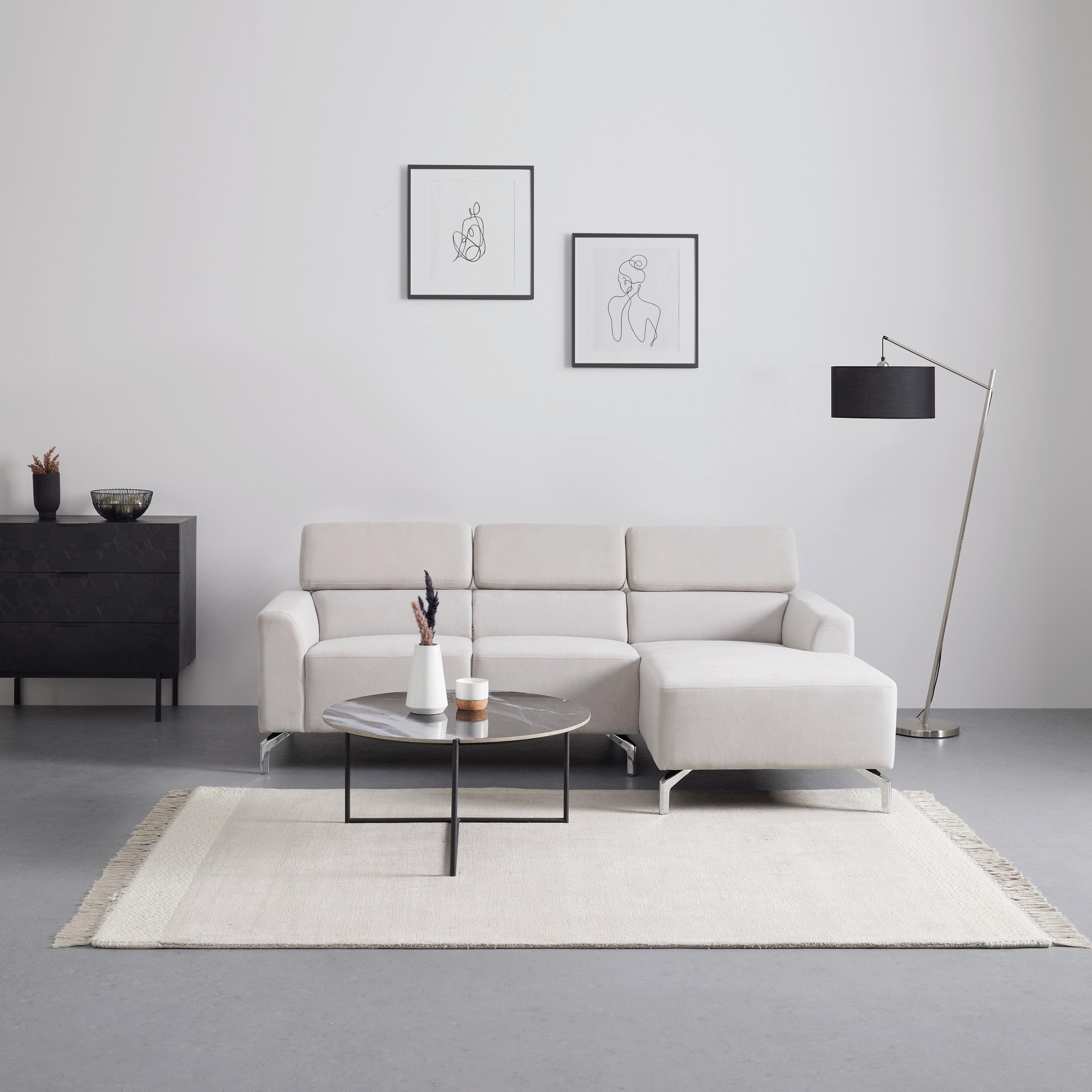 Rohová sedacia súprava FILOU, béžová - svetlosivá, Modern, drevo/textil (211/82/146cm) - Bessagi Home