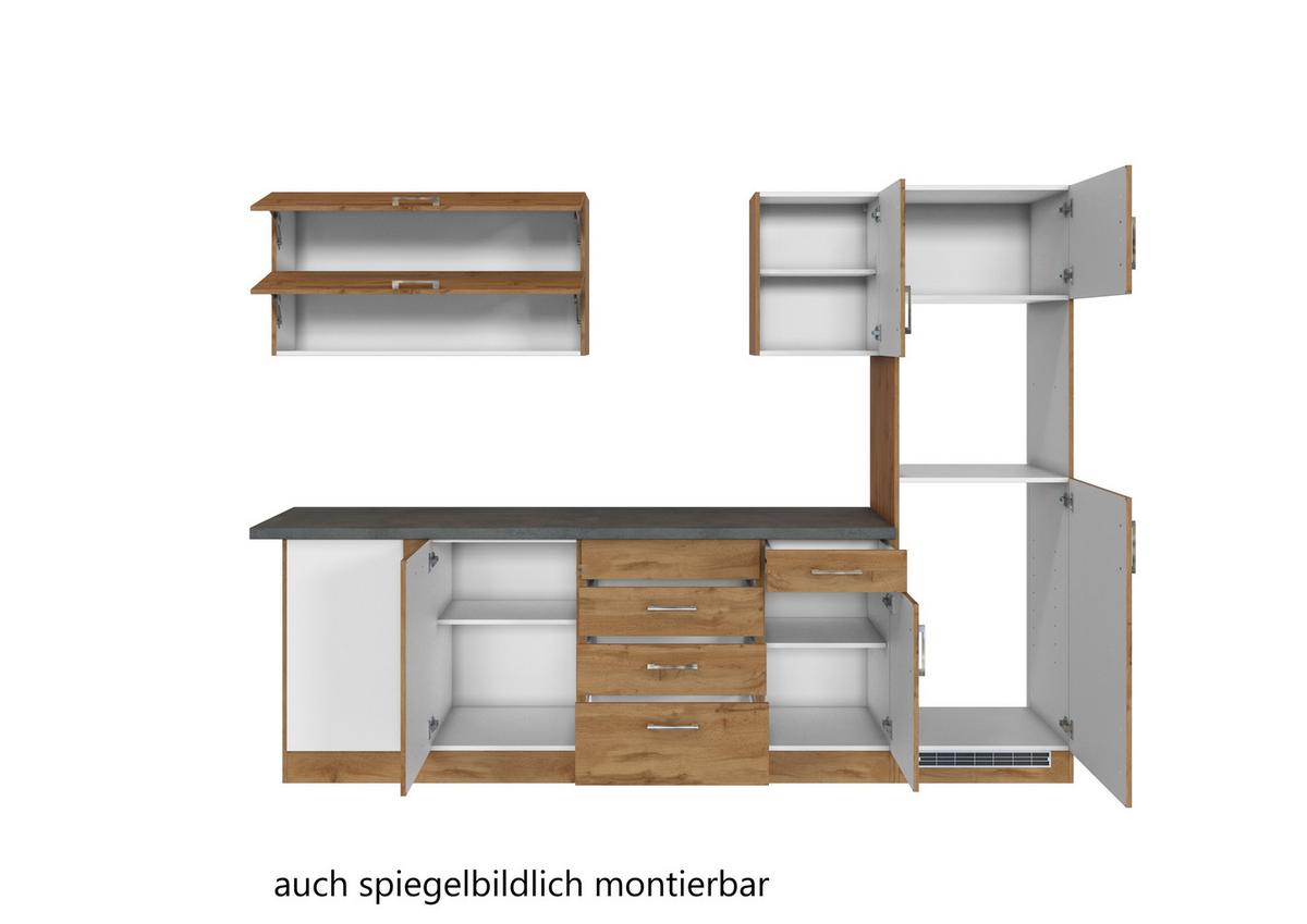 Eckküche Ohne Geräte 210x270 Cm Eichefarben - Eichefarben/Anthrazit, MODERN, Holzwerkstoff (210/270cm) - Held