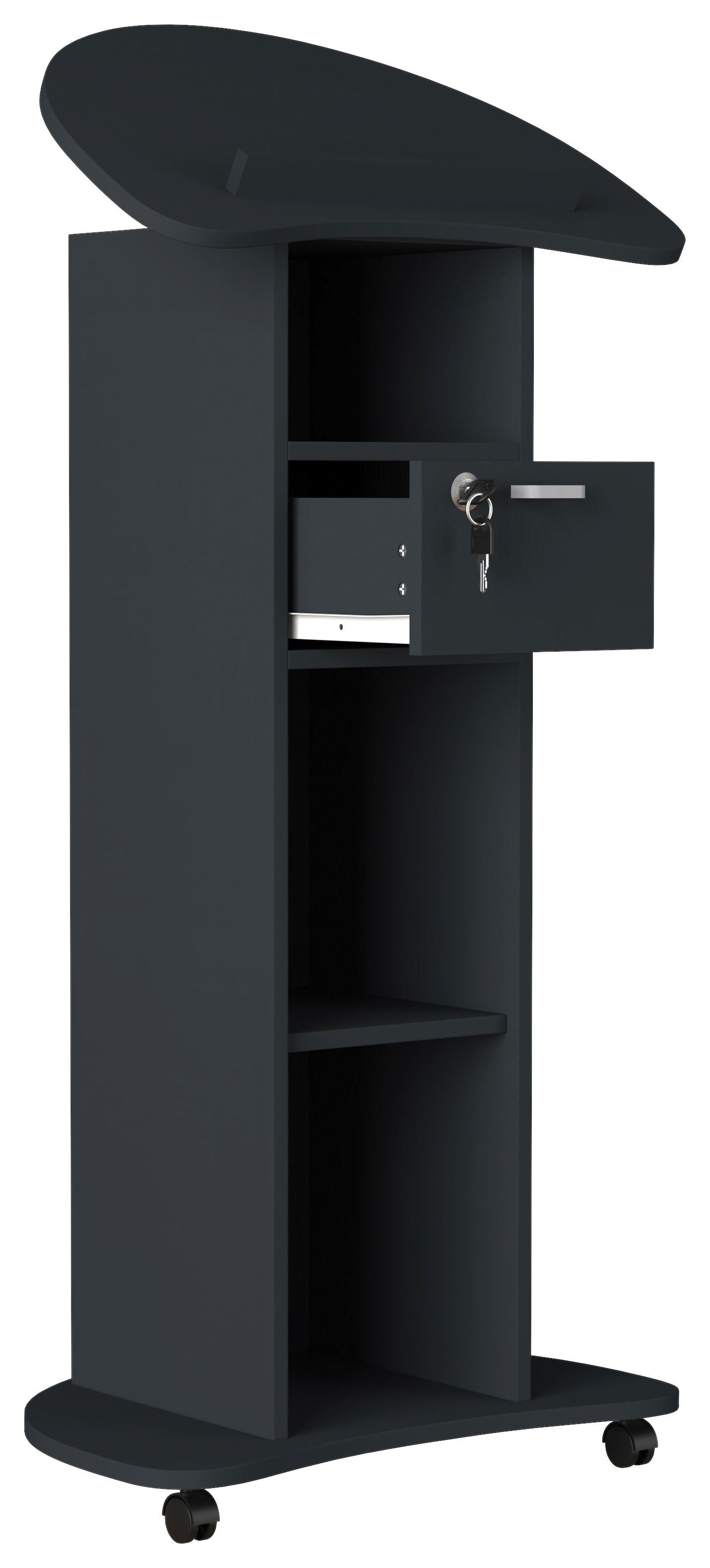 Stehpukt Redola M Anthrazit Mit Stauraum - Anthrazit, MODERN, Holzwerkstoff (56/110/37cm) - MID.YOU