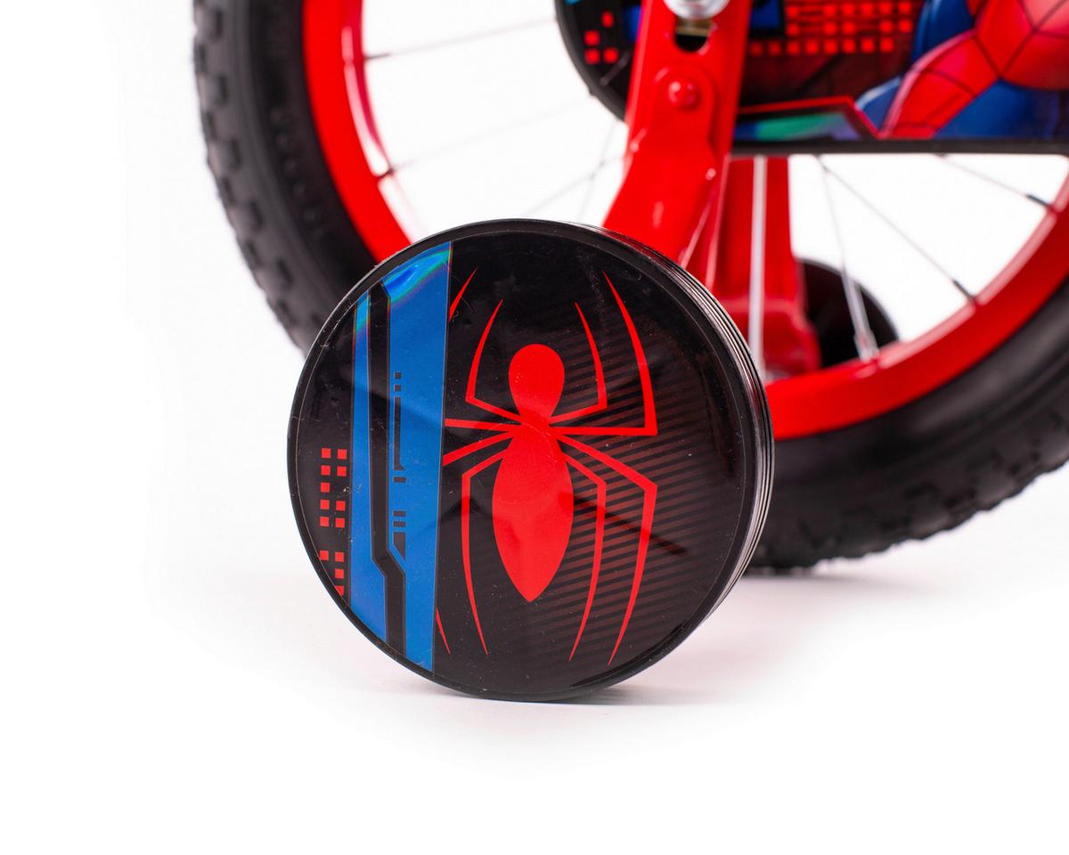 Kinderfahrrad mit Stützrädern Huffy Spider-Man 14 Zoll - Blau, Basics, Metall (53,3/96,5/73,7cm)