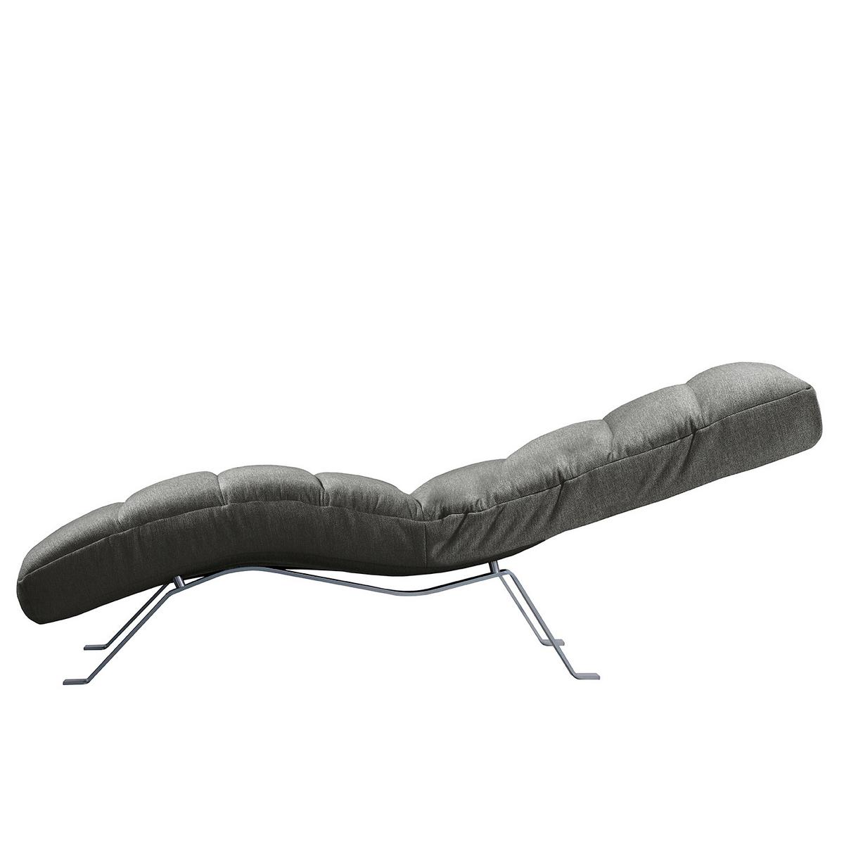 Relaxliege Swing Silver Dunkelgrau B: 65 Cm - Dunkelgrau/Silberfarben, Design, Textil (65/65/171cm) - Livetastic