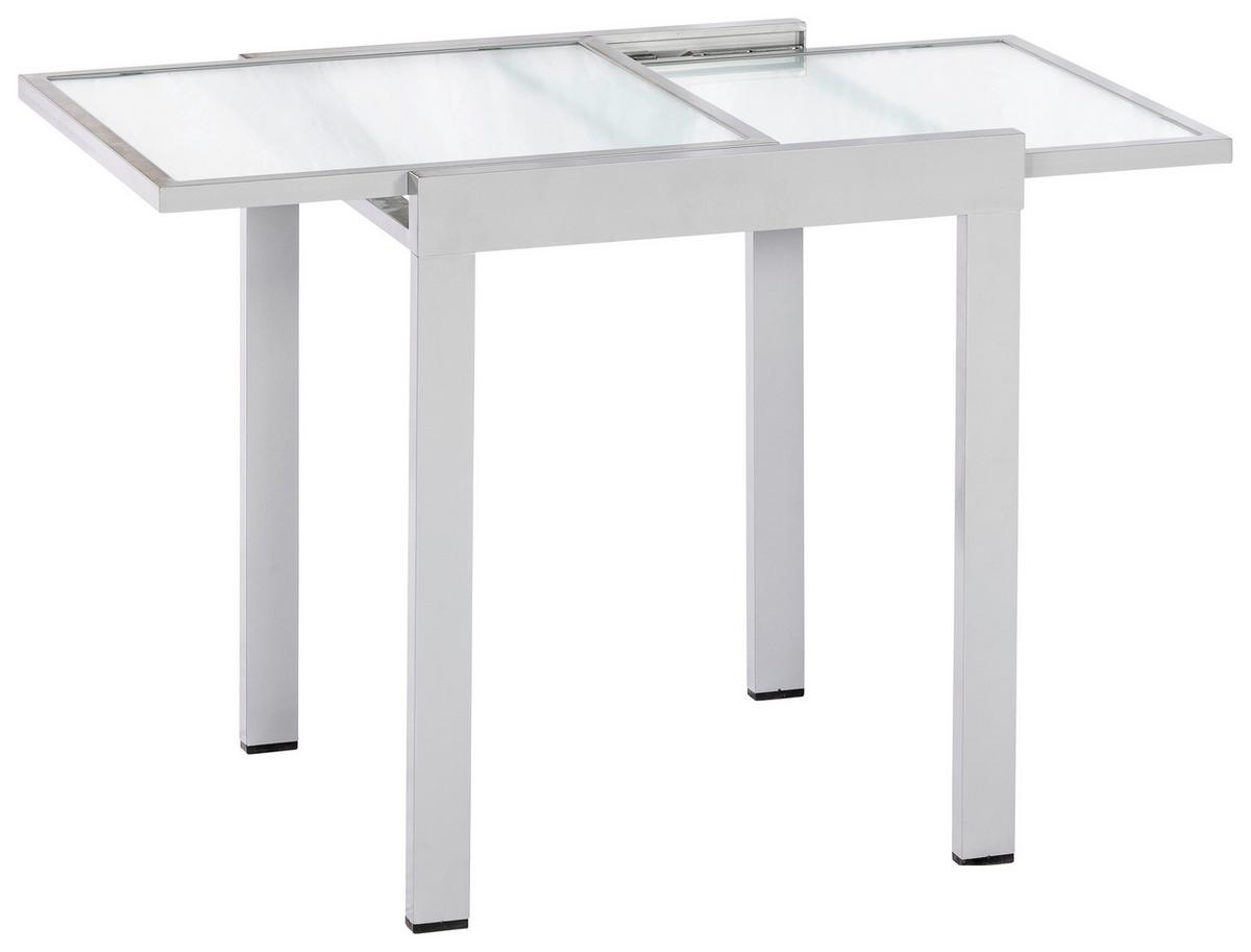 Balkonset Savona - Silberfarben/Naturfarben, MODERN, Kunststoff/Metall - Gardenson