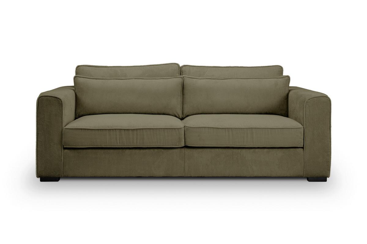 3-Sitzer-Sofa Almera Khaki B: 241cm - Khaki/Schwarz, Basics, Holz/Textil (241/92/112cm) - MID.YOU