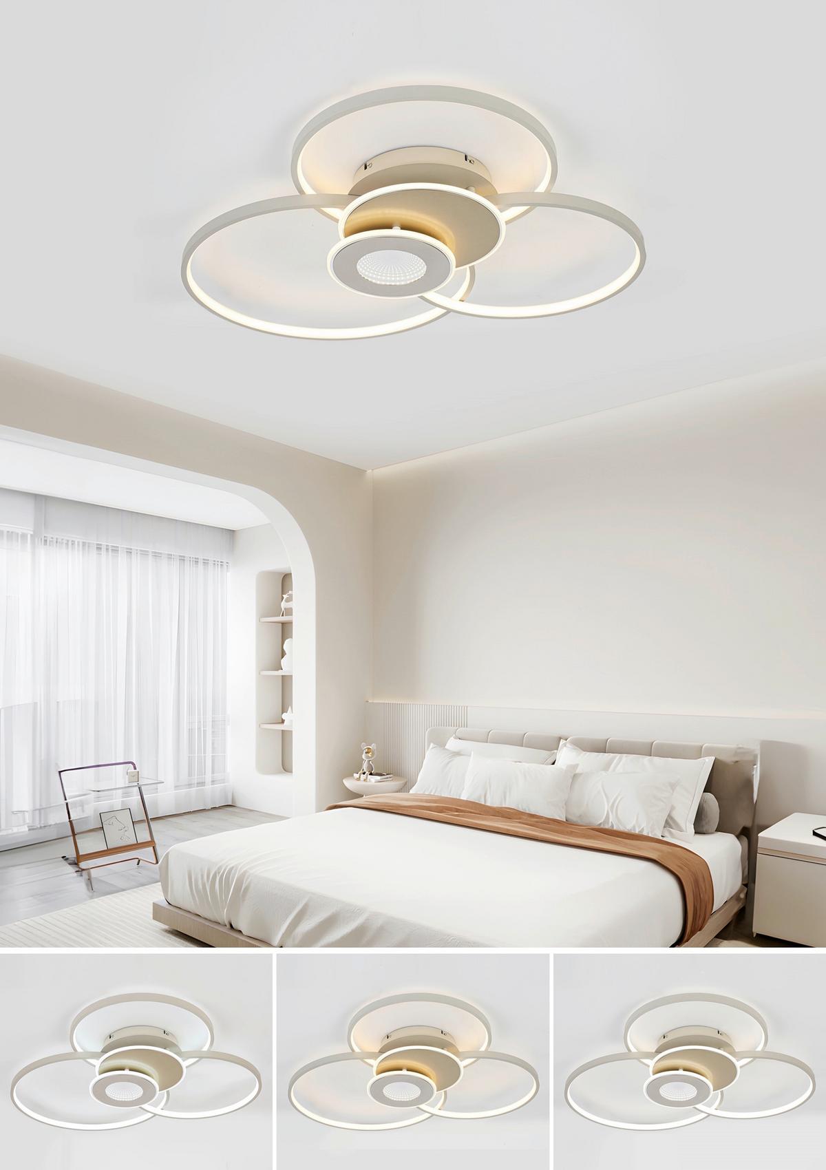 STROPNÍ LED SVÍTIDLO SEHR - pískové barvy/šampaňská, Moderní, kov/plast (74/77/11cm) - Mömax