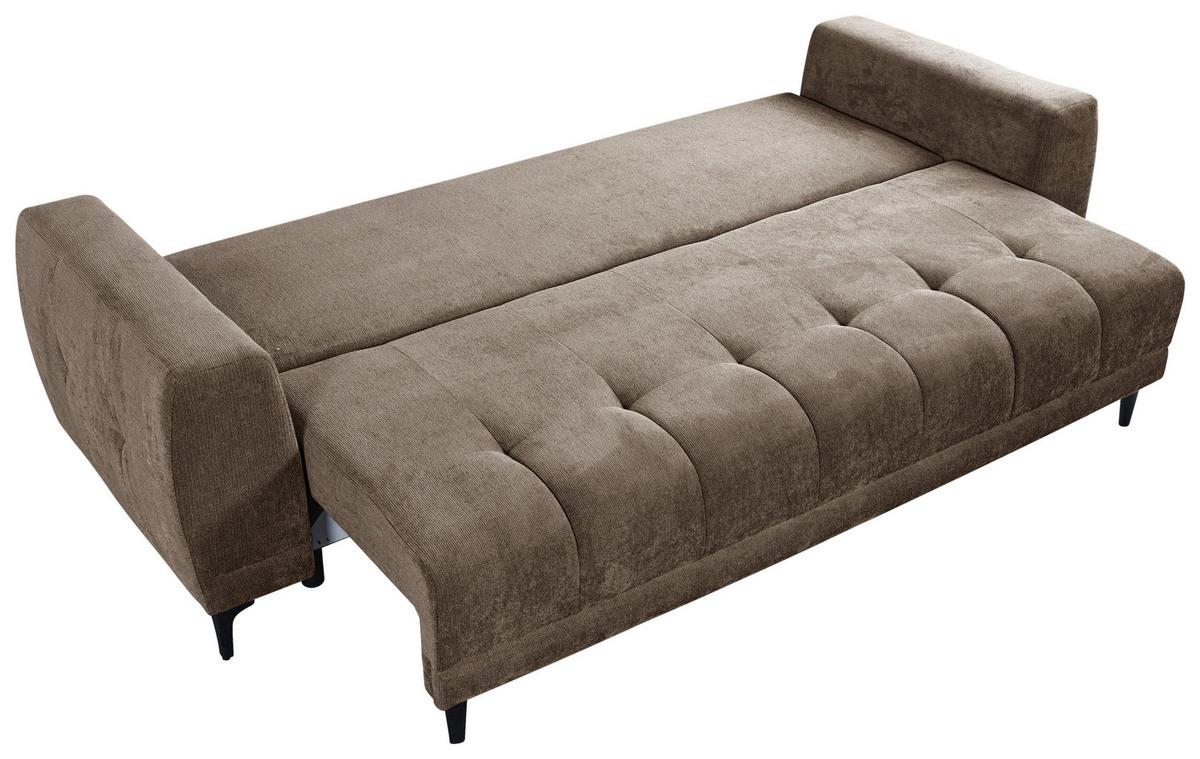 Schlafsofa Weronika Schlammfar. Anthrazit B: 247cm - Schlammfarben/Schwarz, Design, Holz/Holzwerkstoff (247/94/90cm) - MID.YOU