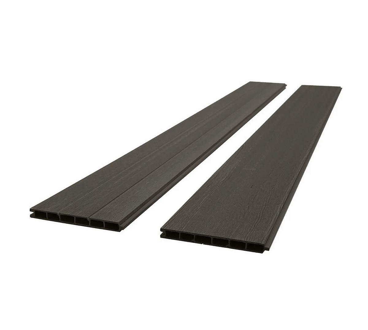 WPC Zaunpaket 5 Elemente, 6 Pfosten, einfaches Stecksystem - Anthrazit, KONVENTIONELL, Holzwerkstoff (910/185/10cm) - Prestige Home