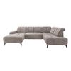 Ecksofa, Sitzvorzug Elektrisch Sano, Taupe, 180x337x200 Cm - Taupe/Schwarz, MODERN, Textil (180/337/200cm) - Livetastic