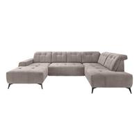 Ecksofa, Sitzvorzug Elektrisch Sano, Taupe, 180x337x200 cm - Taupe/Schwarz, MODERN, Textil (180/337/200cm) - Livetastic