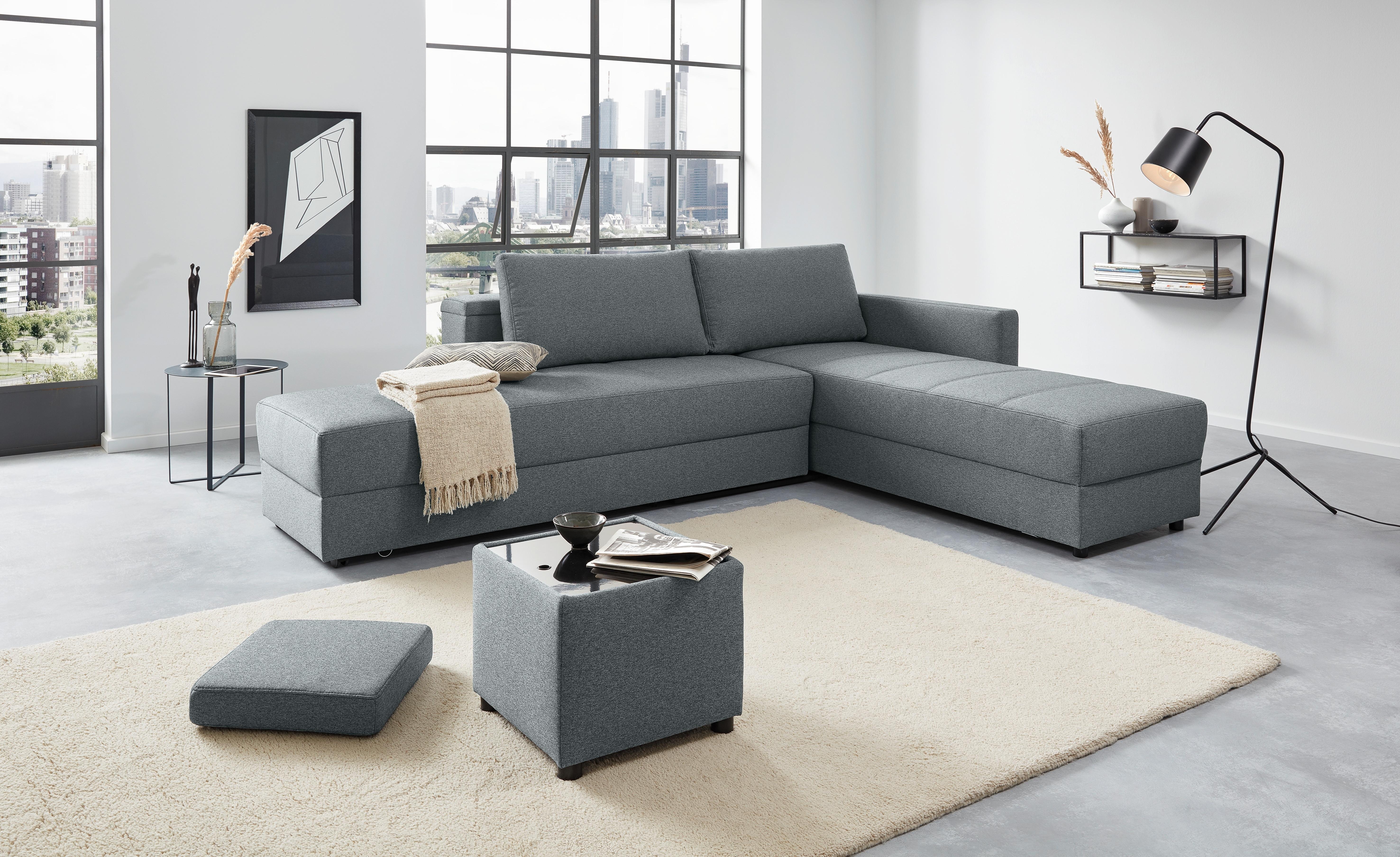 Ecksofa Looks IIi - Dunkelgrau/Schwarz, Design, Textil (229/287cm) - LOOKS by W.Joop