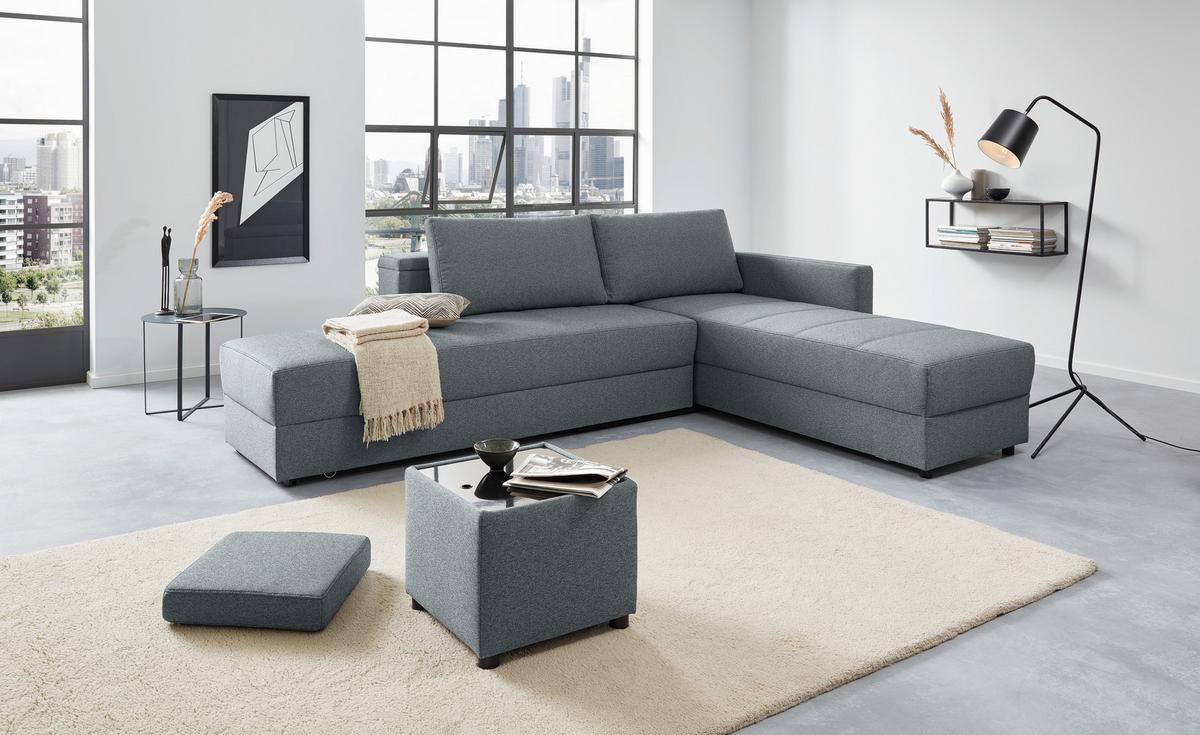 Ecksofa Looks Iii - Dunkelgrau/Schwarz, Design, Textil (229/287cm) - LOOKS by W.Joop