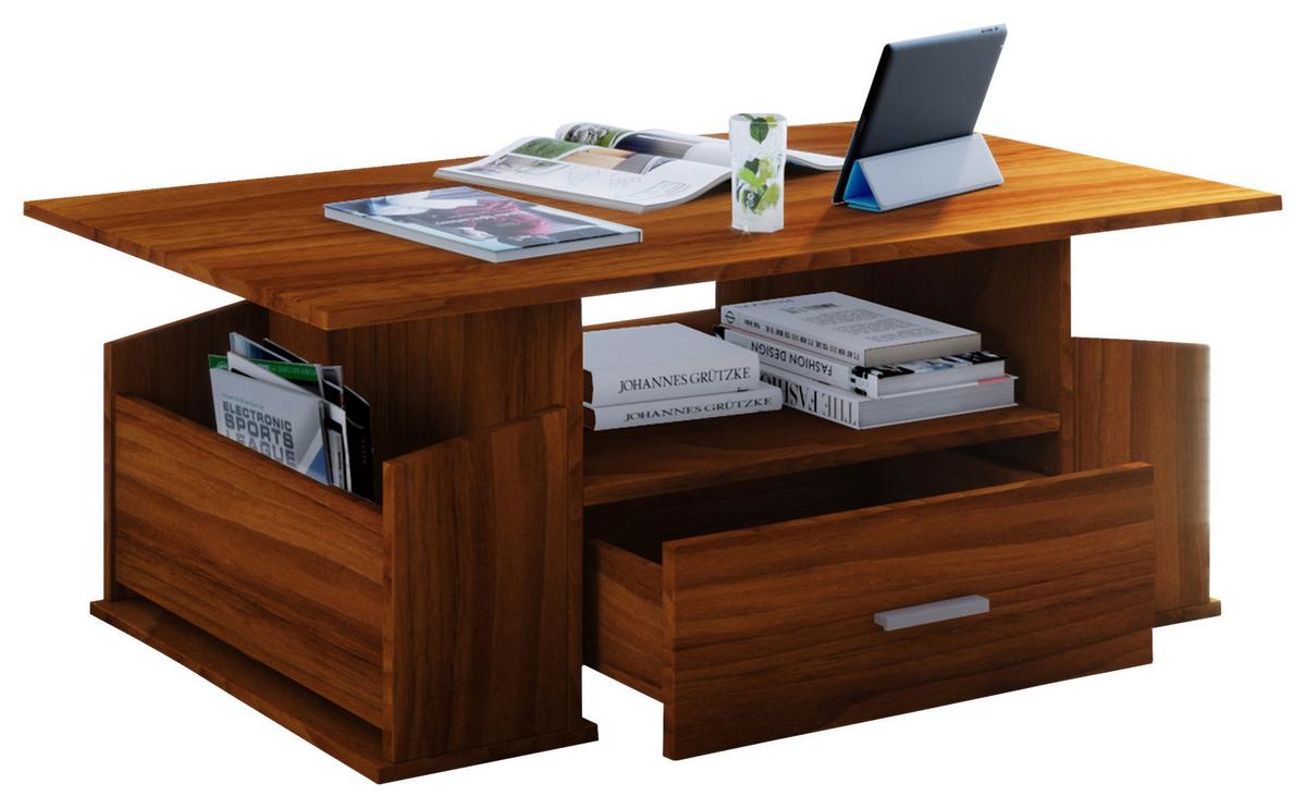 Konferenční stolek Junata ořech - barvy stříbra/barvy ořechu, Basics, kompozitní dřevo/plast (110/52/44cm) - MID.YOU