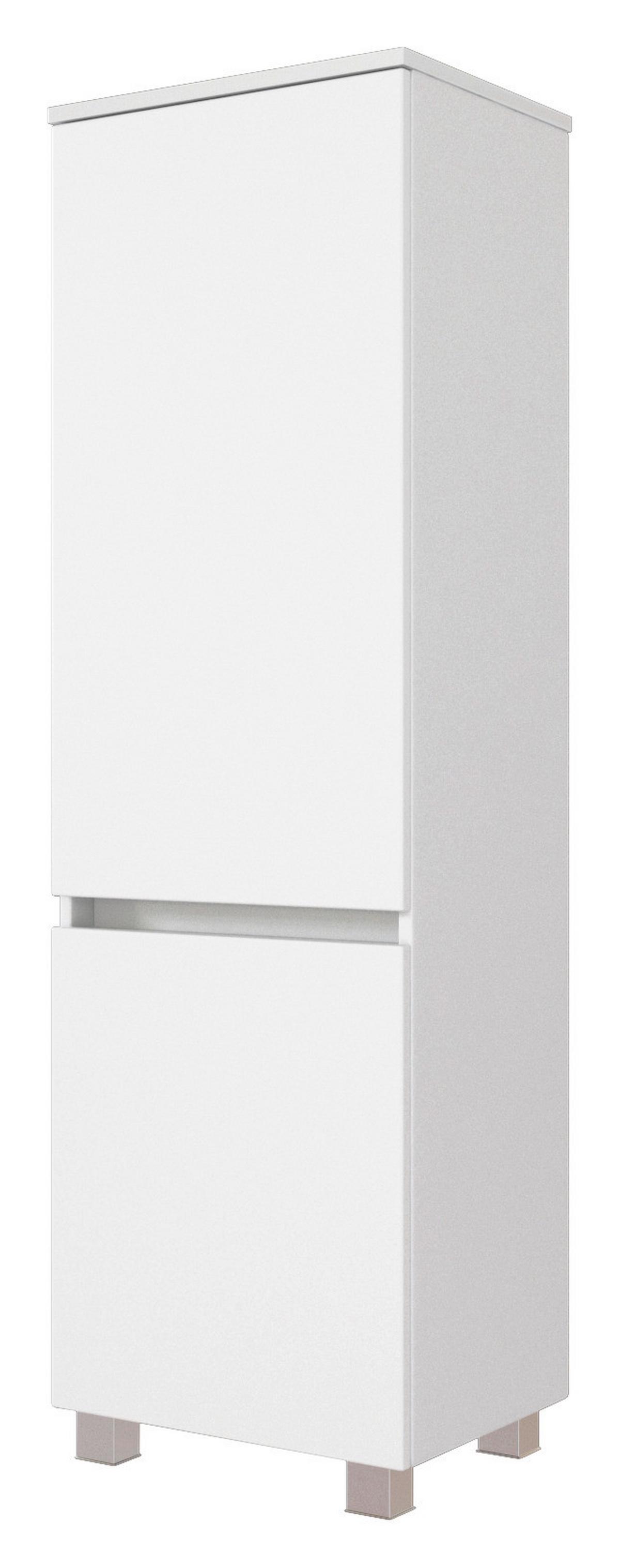 Midischrank Kopenhagen B: 40 Cm Weiß - Silberfarben/Weiß, KONVENTIONELL, Holzwerkstoff (40/130/35cm) - Held