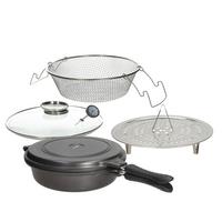 Wendepfanne Sphera XL Dunkelgrau B: 33 cm - Dunkelgrau/Transparent, Basics, Glas/Metall (33/12/50cm) - Tognana