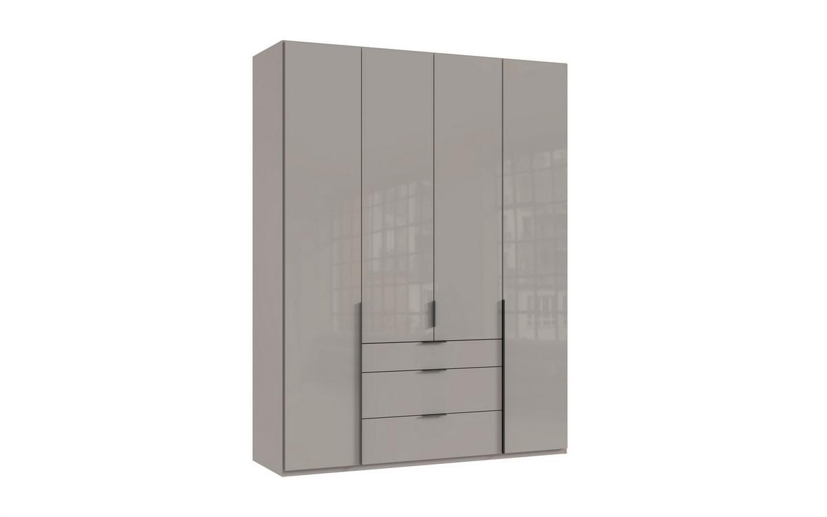 Šatní skříň NEW YORK - šedá/černá, Konvenční, kov/kompozitní dřevo (180/236/58cm)