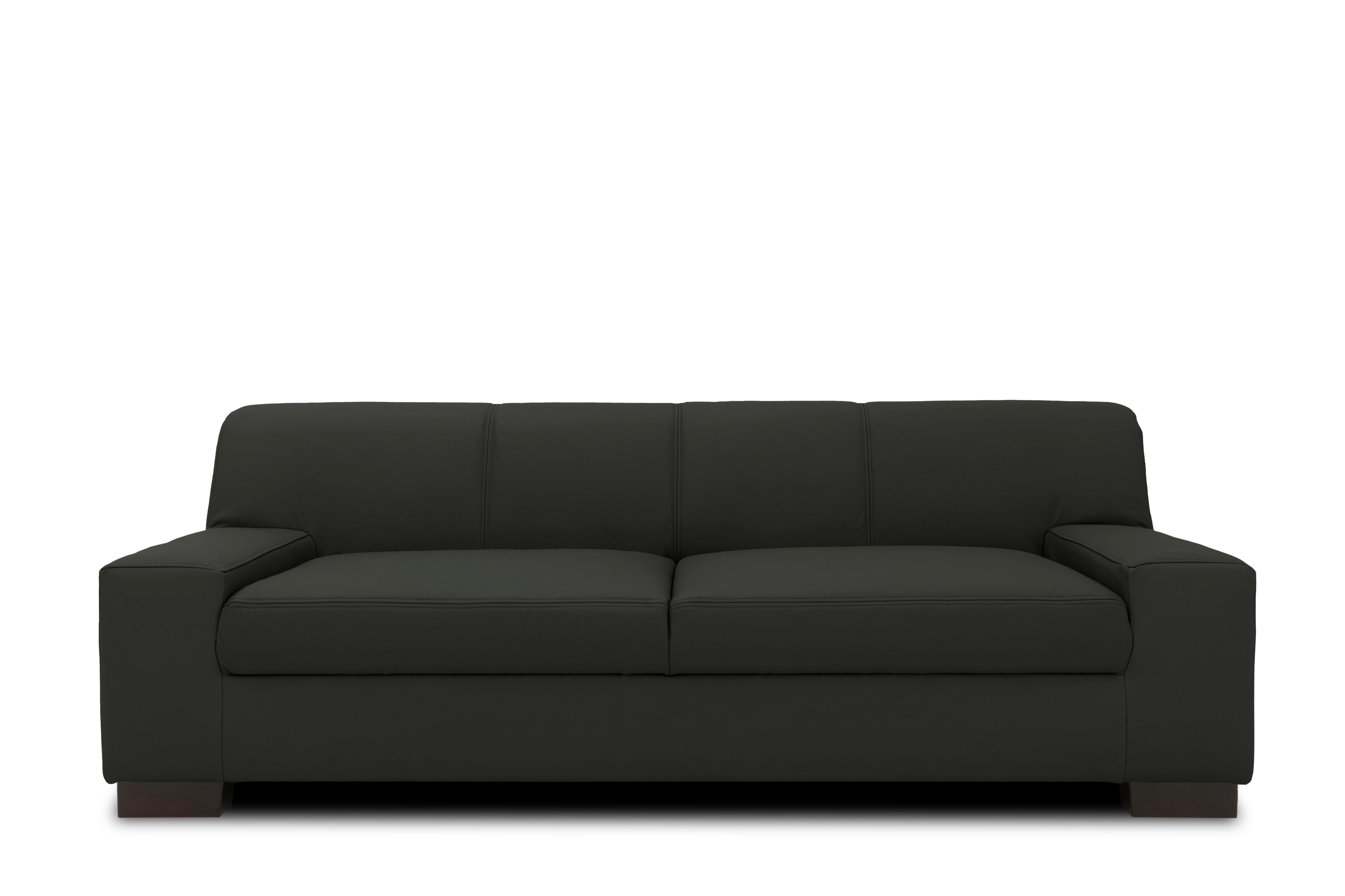 2-Sitzer-Sofa Norma Schwarz Lederlook - Wengefarben/Schwarz, Design, Textil (194/74/85cm) - MID.YOU