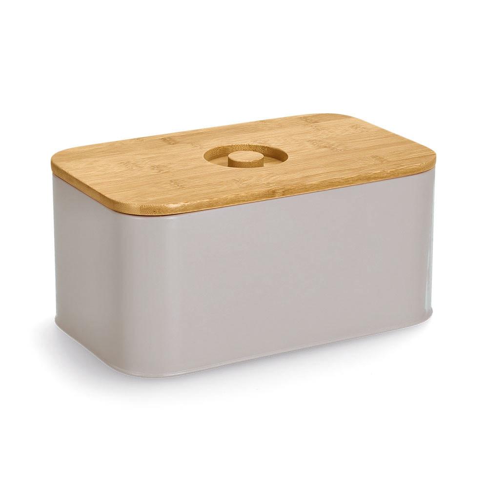 Brotkasten Beige B: 30 Cm - Beige, Basics, Holz/Metall (30/18/14cm) - Zeller Present
