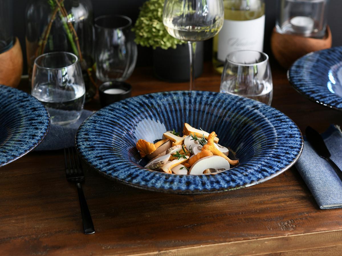 Gourmetteller Allegra Blau/Schwarz, Ø 30,5 cm - Blau/Schwarz, Basics, Keramik (30,5cm) - Creatable