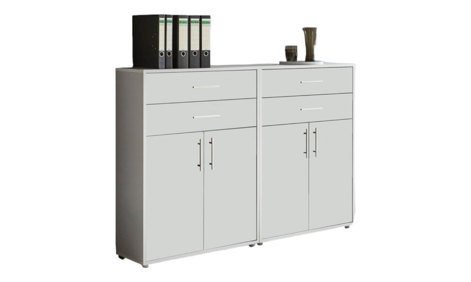 Aktenschrank Office Edition Grau/Weiß, B: 168,8 cm