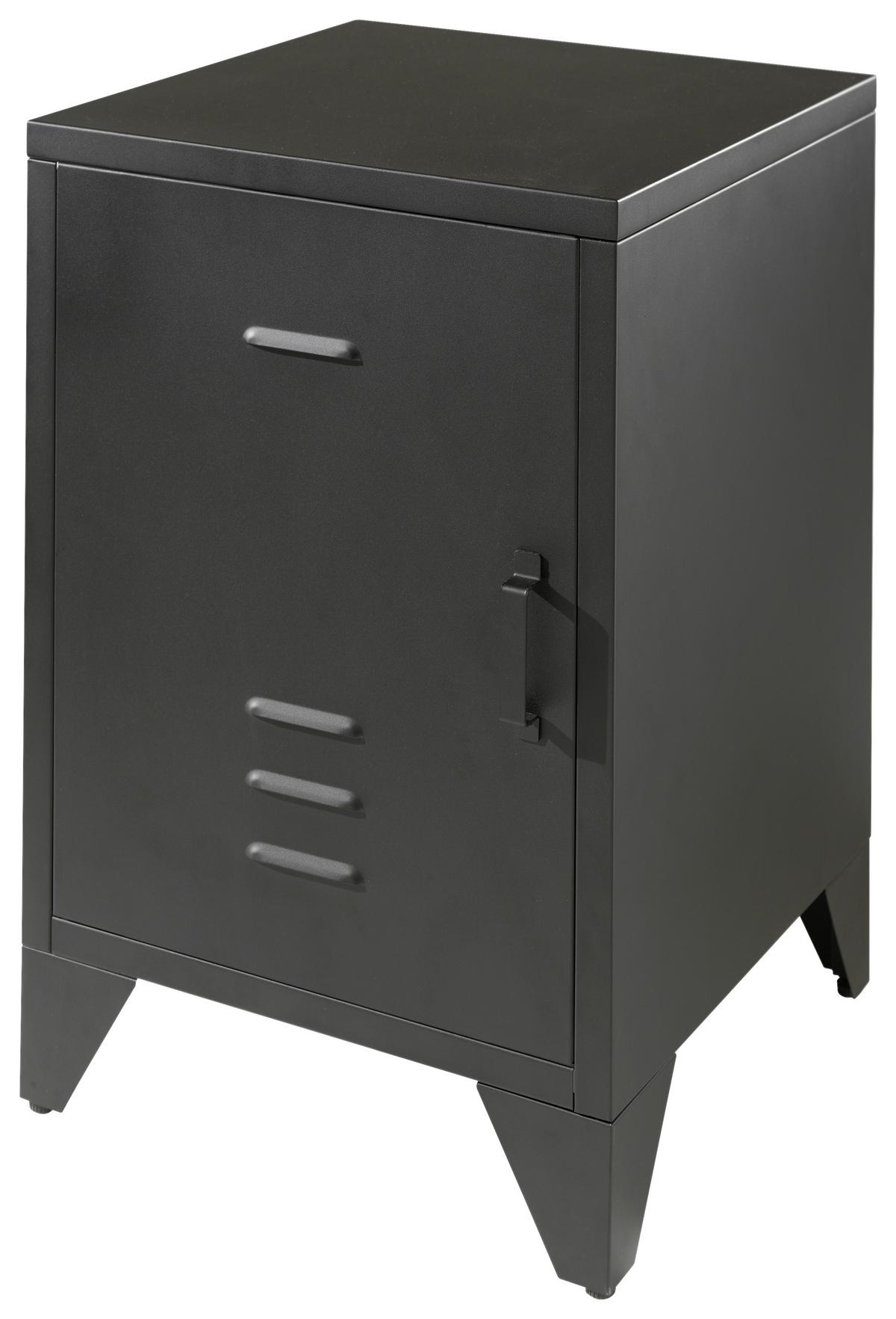 Nachtkästchen Bronxx Schwarz B: 40 Cm - Schwarz, MODERN, Metall (40/60/40cm) - MID.YOU