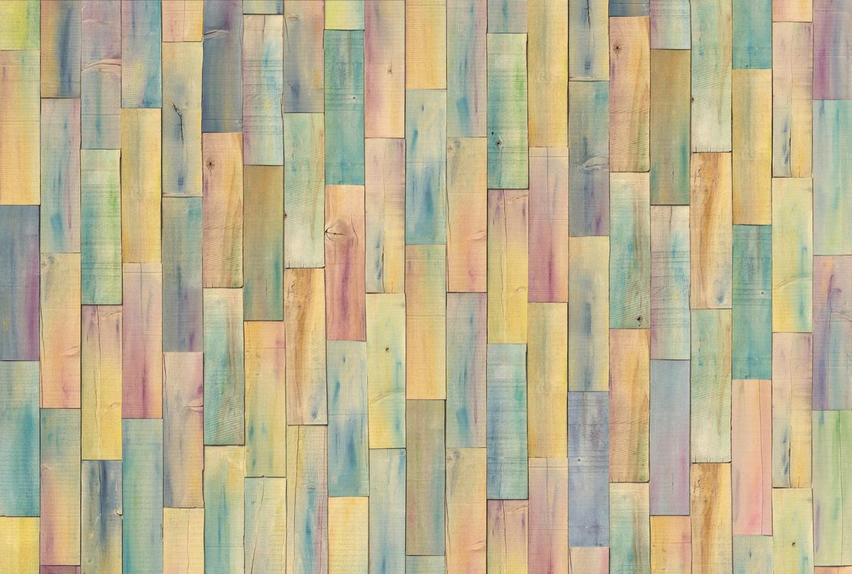 Vliestapete Holzdesign - Multicolor, LIFESTYLE, Papier (368/248cm)