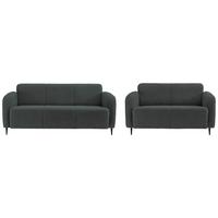 Sitzgarnitur 2-Tlg. Marone Anthrazit - Anthrazit/Schwarz, MODERN, Textil (180/76/90cm) - Livetastic