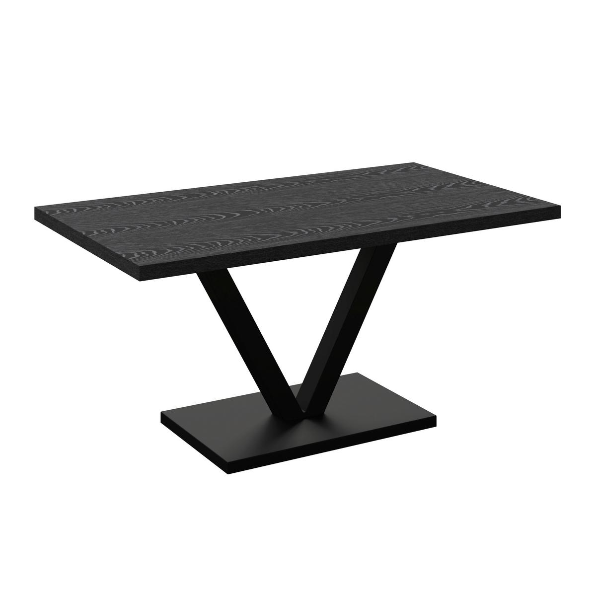 Jedálenský stôl Loca, š: 160 cm - čierna, Modern, kov/drevo (160/76/90cm) - Bessagi Home