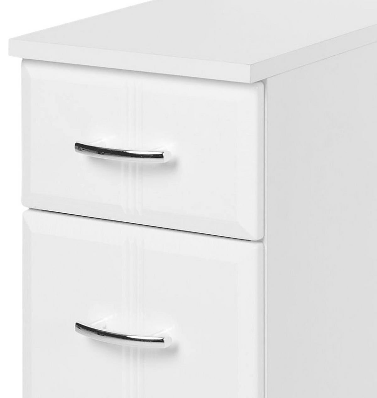 Unterschrank mit Lade Rallye B: 25 cm Weiß Dekor - Weiß, KONVENTIONELL, Holzwerkstoff (25/84/35cm) - Held