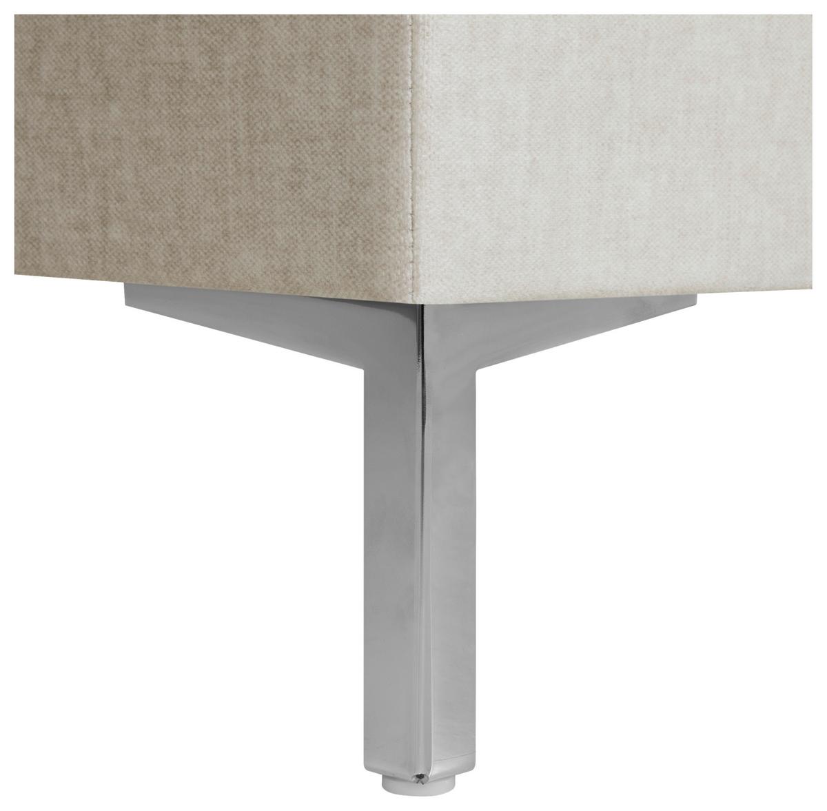 Boxspringbett mit Topper 160x200 cm Graz, Creme - Creme/Alufarben, MODERN, Textil (160/200cm) - MID.YOU