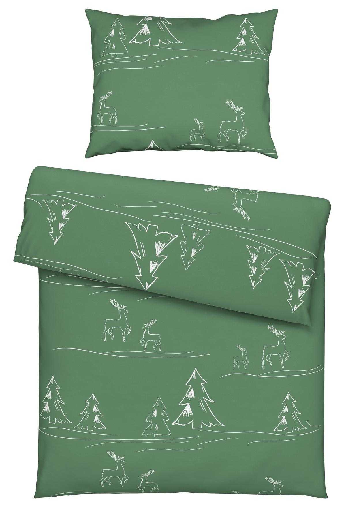 Bettwäsche Lappland - Grün, MODERN, Textil - Luca Bessoni