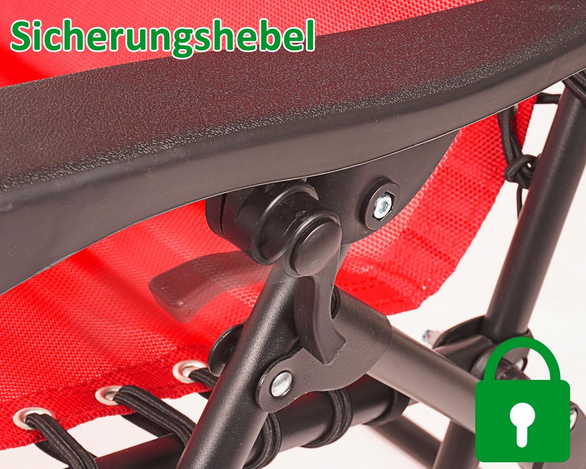 Bäderliege Relax Kunststoff Klappbar - Rot/Schwarz, Basics, Kunststoff (84/109/65cm)