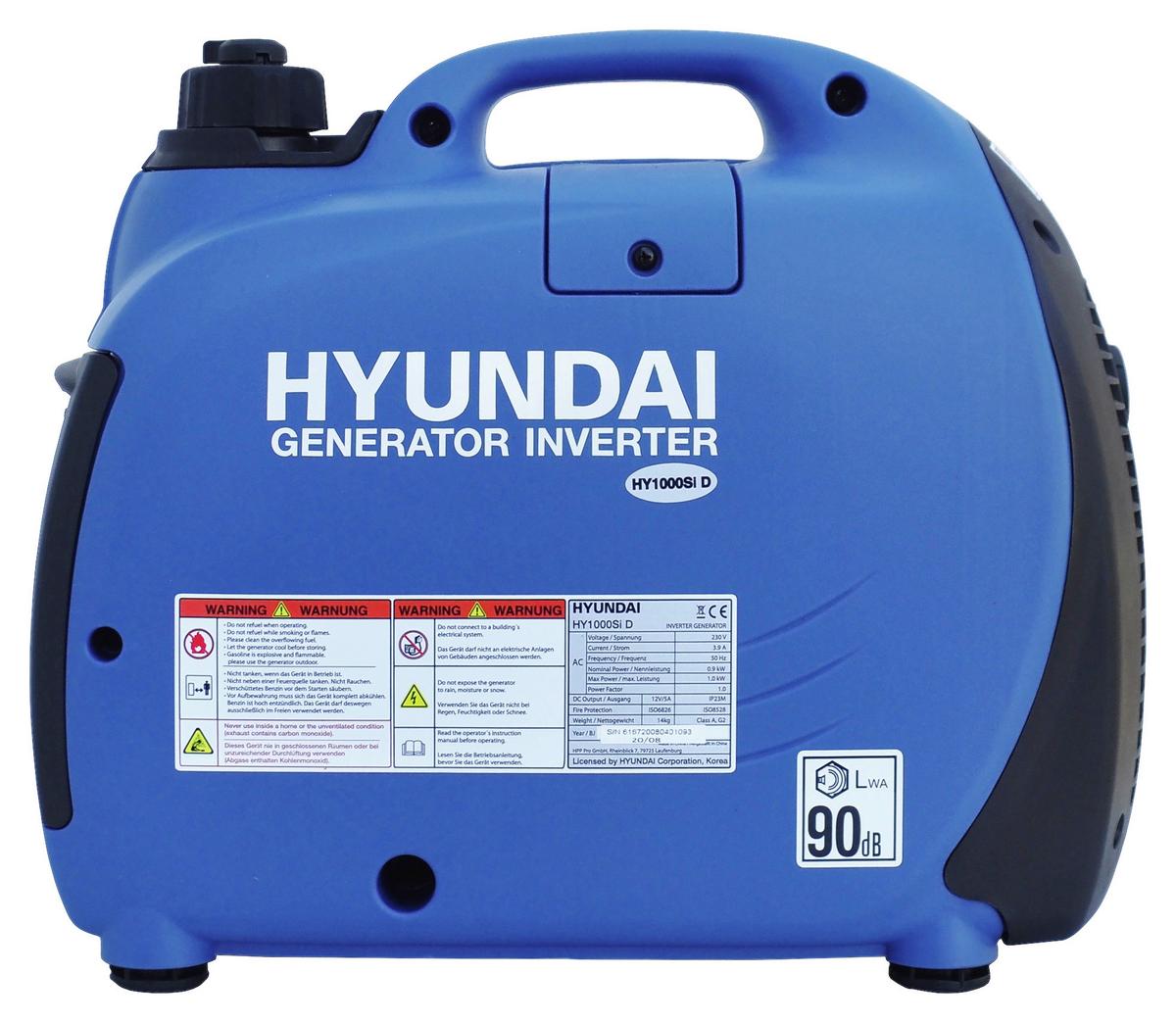 Stromerzeuger Hy1000si D Tragbar, Benzin, 4 Takt Motor - Blau, KONVENTIONELL, Kunststoff (45,1/38/24,2cm) - Hyundai