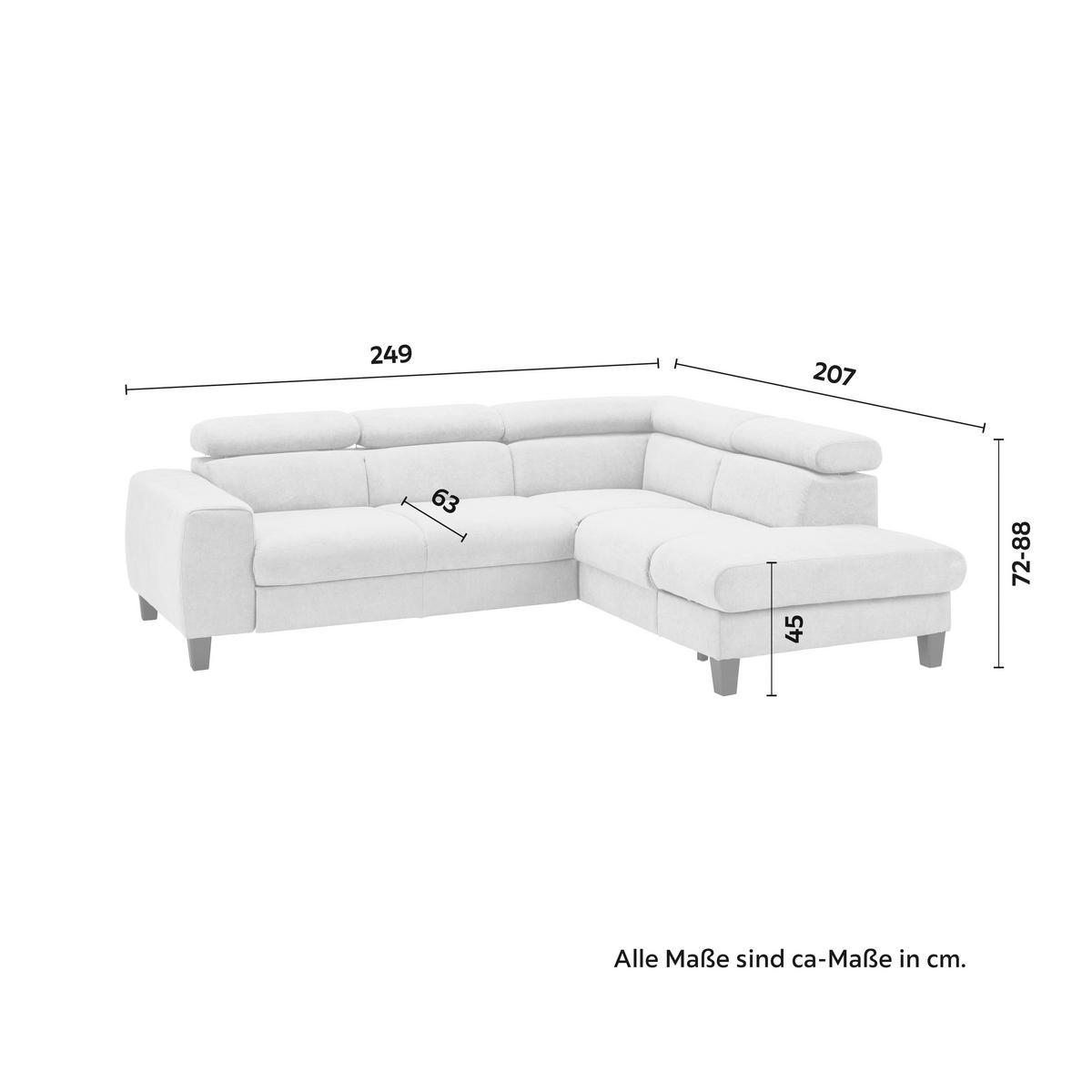 Sedací souprava Malibu světlošedá - světle šedá, Moderní, dřevo/textil (249/88/207cm) - Bessagi Home