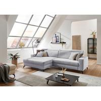 Ecksofa Bolero hellgrau mit Kopfteilverstellung 178x290 - Hellgrau/Schwarz, KONVENTIONELL, Textil (178/290cm) - Sit & More