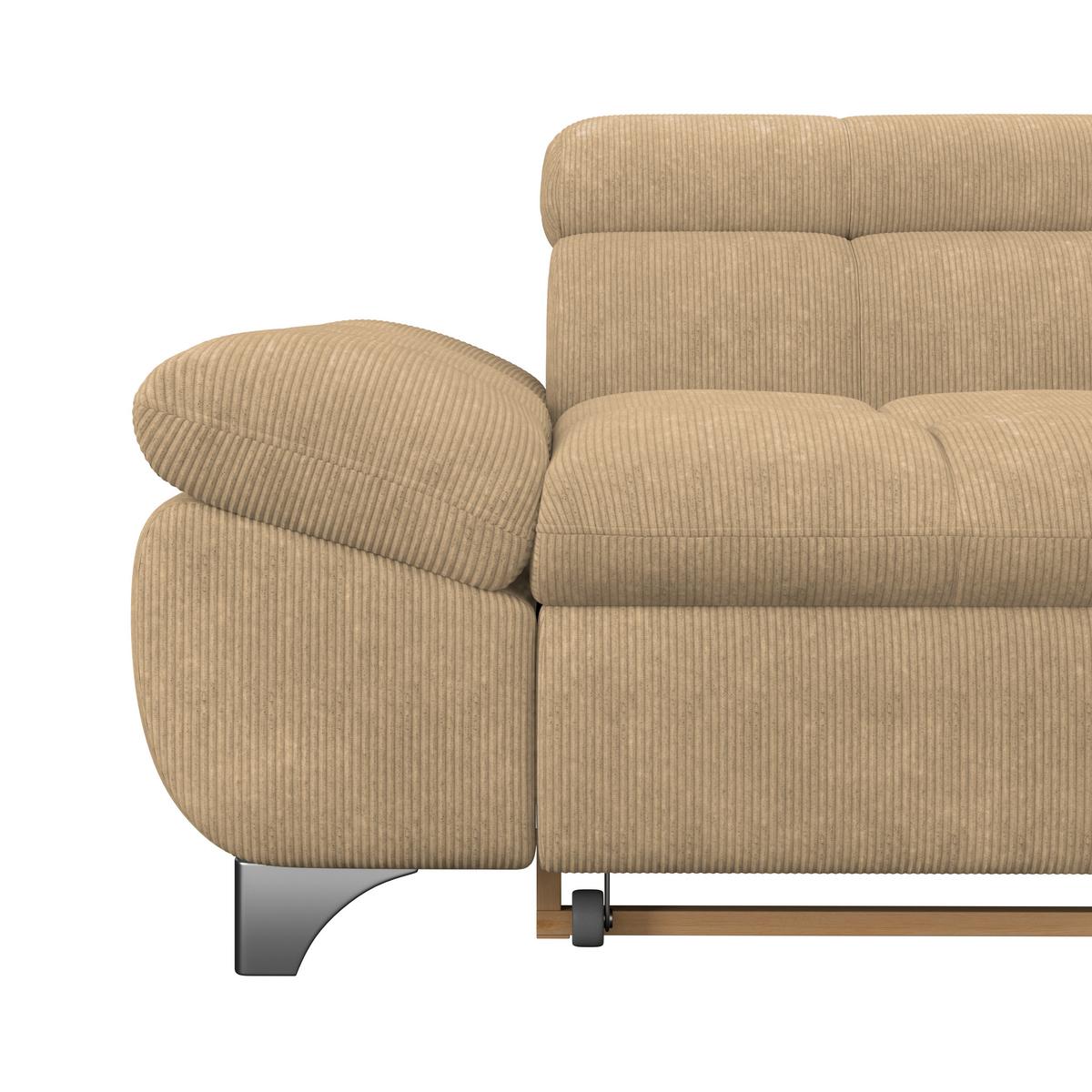 Ecksofa Gemini Sandfarben, B: 312cm - Sandfarben/Chromfarben, KONVENTIONELL, Textil (312/234cm)