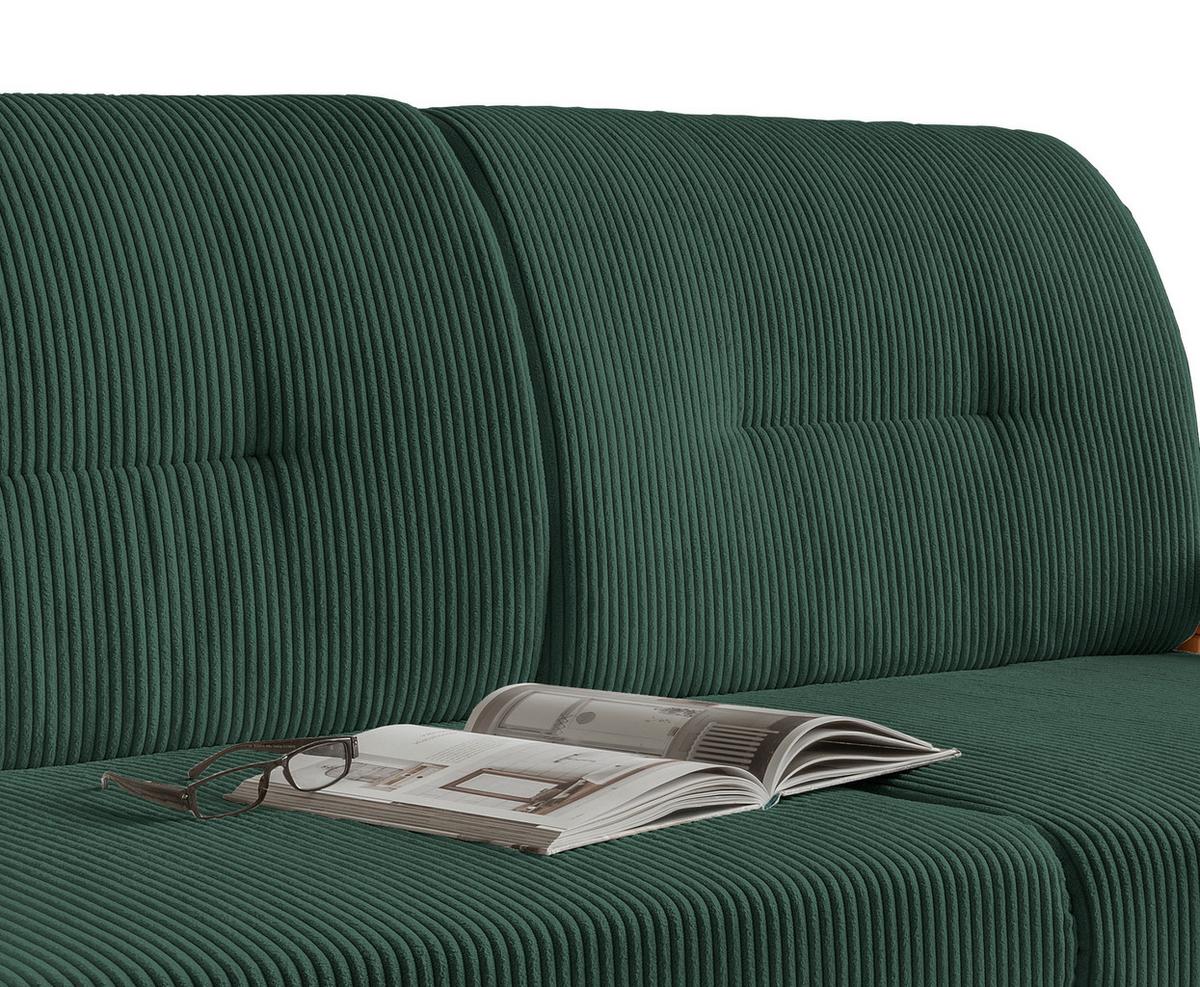 2-sitzer-sofa Mit Schlaffunktion Camino B:154 Cm - Dunkelgrün/Kieferfarben, MODERN, Holz/Textil (154/88/90cm) - Livetastic