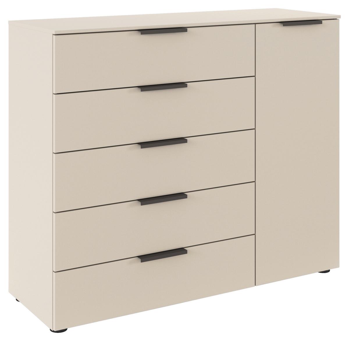 Kommode Flipp Champagner B: 120 cm - Champagner/Schwarz, MODERN, Holzwerkstoff (120/100/42cm) - Rauch Möbel