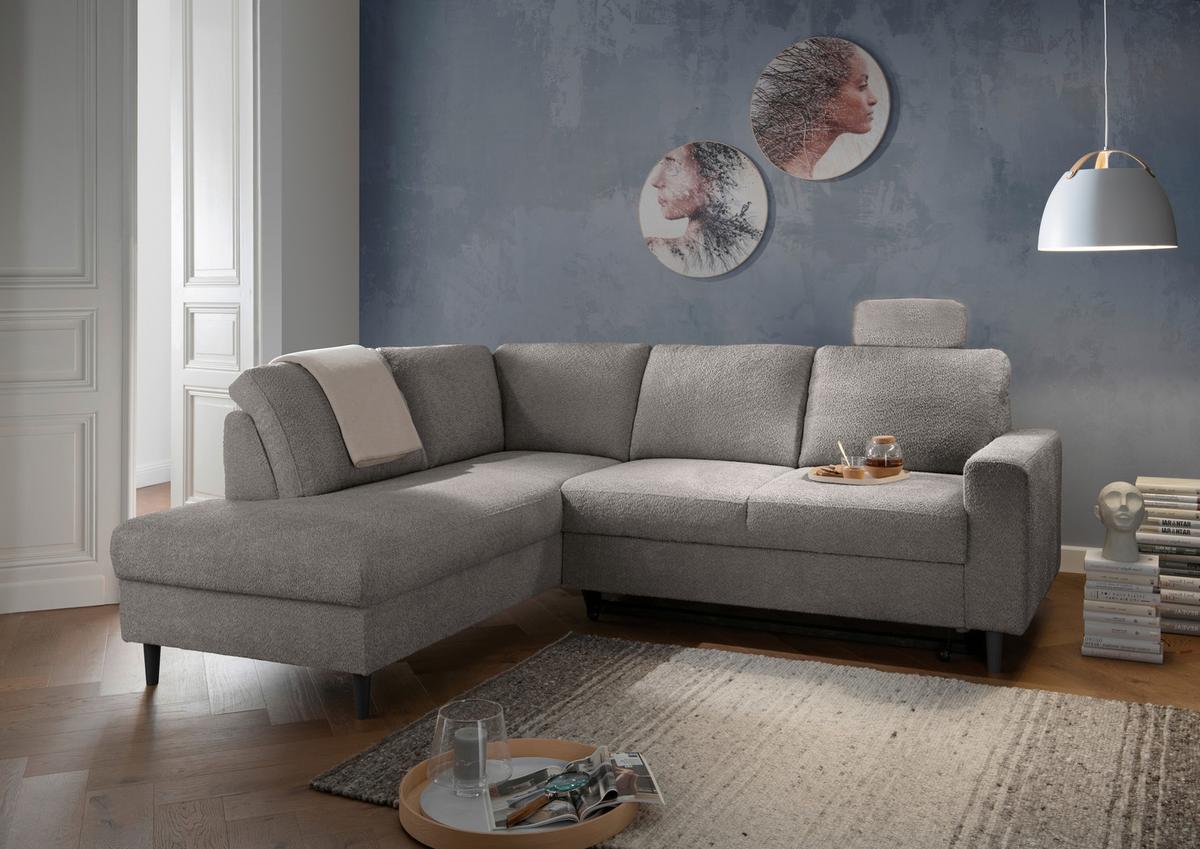 Eckschlafsofa Passione Anthrazit S: 200x242 Cm - Anthrazit/Schwarz, MODERN, Textil (200/242cm) - Livetastic