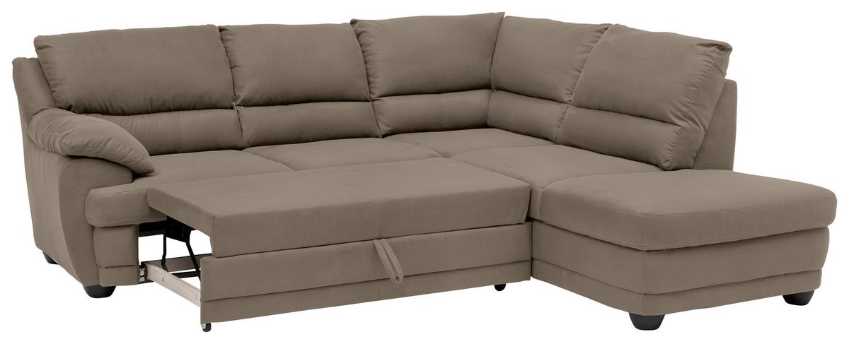 Ecksofa mit Schlaffunktion Nebolo Grau S. 246x225cm - Schwarz/Grau, Design, Textil (246/225cm) - Livetastic