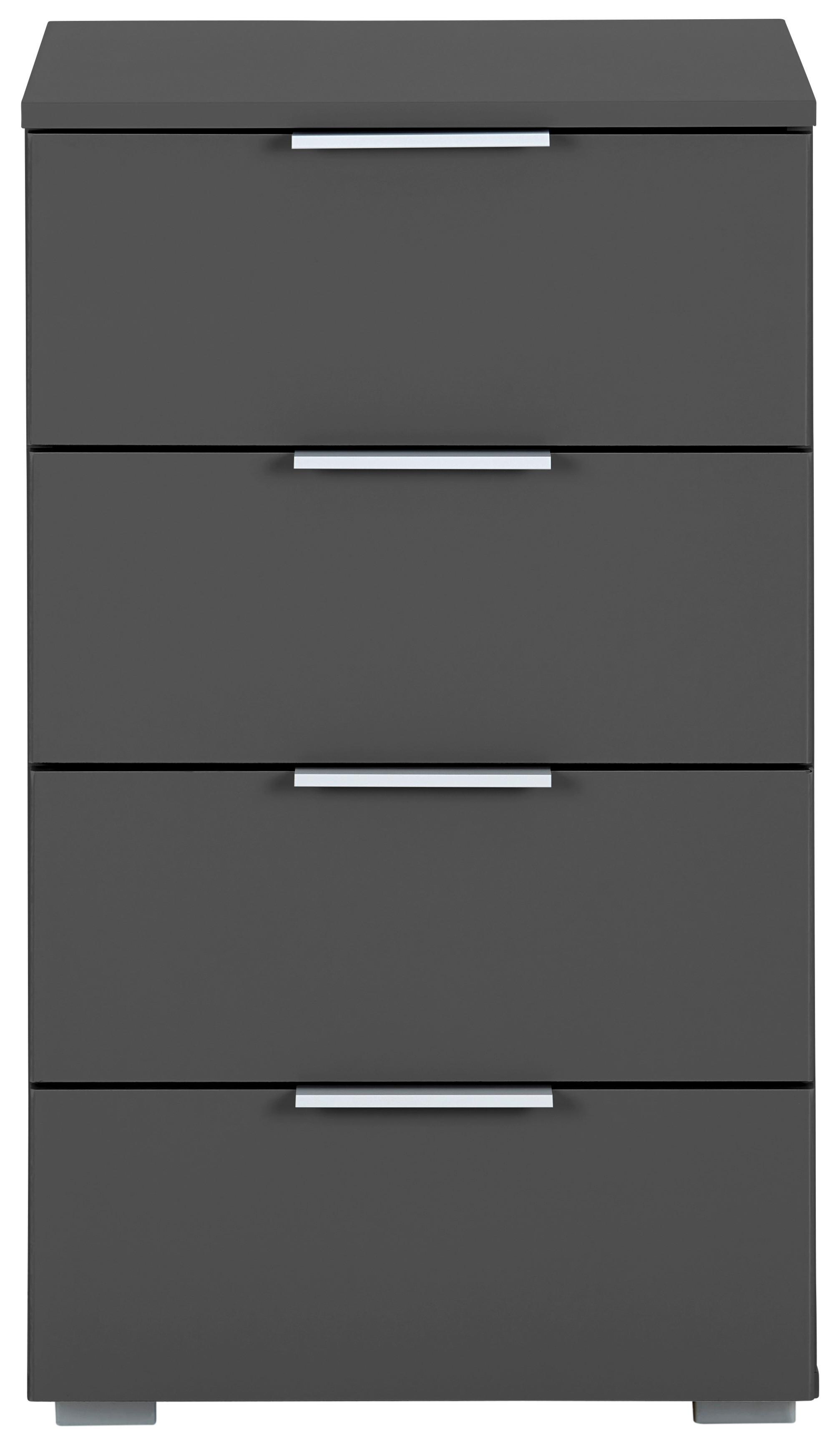 Nachtkästchen Grau H: 81 cm Alabama - Alufarben/Grau, MODERN, Holzwerkstoff (47/81/42cm) - Rauch Möbel