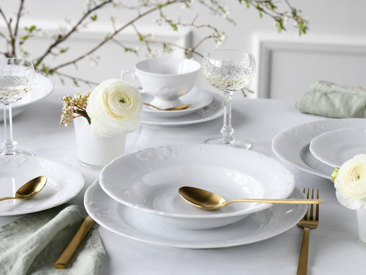 Kombiservice Frederike Weiss Porzellan, 6 Pers., 30-teilig - Weiß, Basics, Keramik - Creatable