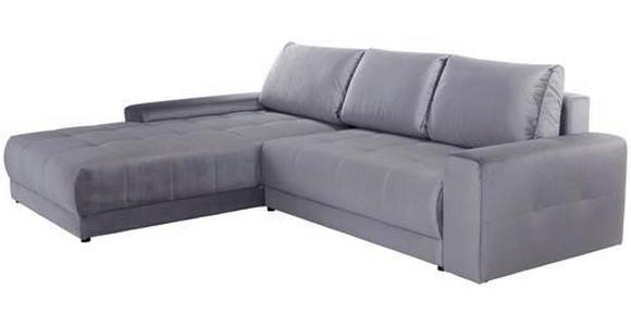 Ecksofa mit Schlaffunktion + Bettkasten Adria, Samt - Grau, MODERN, Textil (213/308cm) - Luca Bessoni