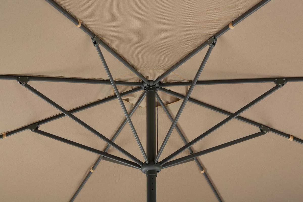 Sonnenschirm Korsika BxHxT: 320x250x320 cm Naturfarben - Anthrazit/Naturfarben, Basics, Textil/Metall (320/250/320cm) - Schneider