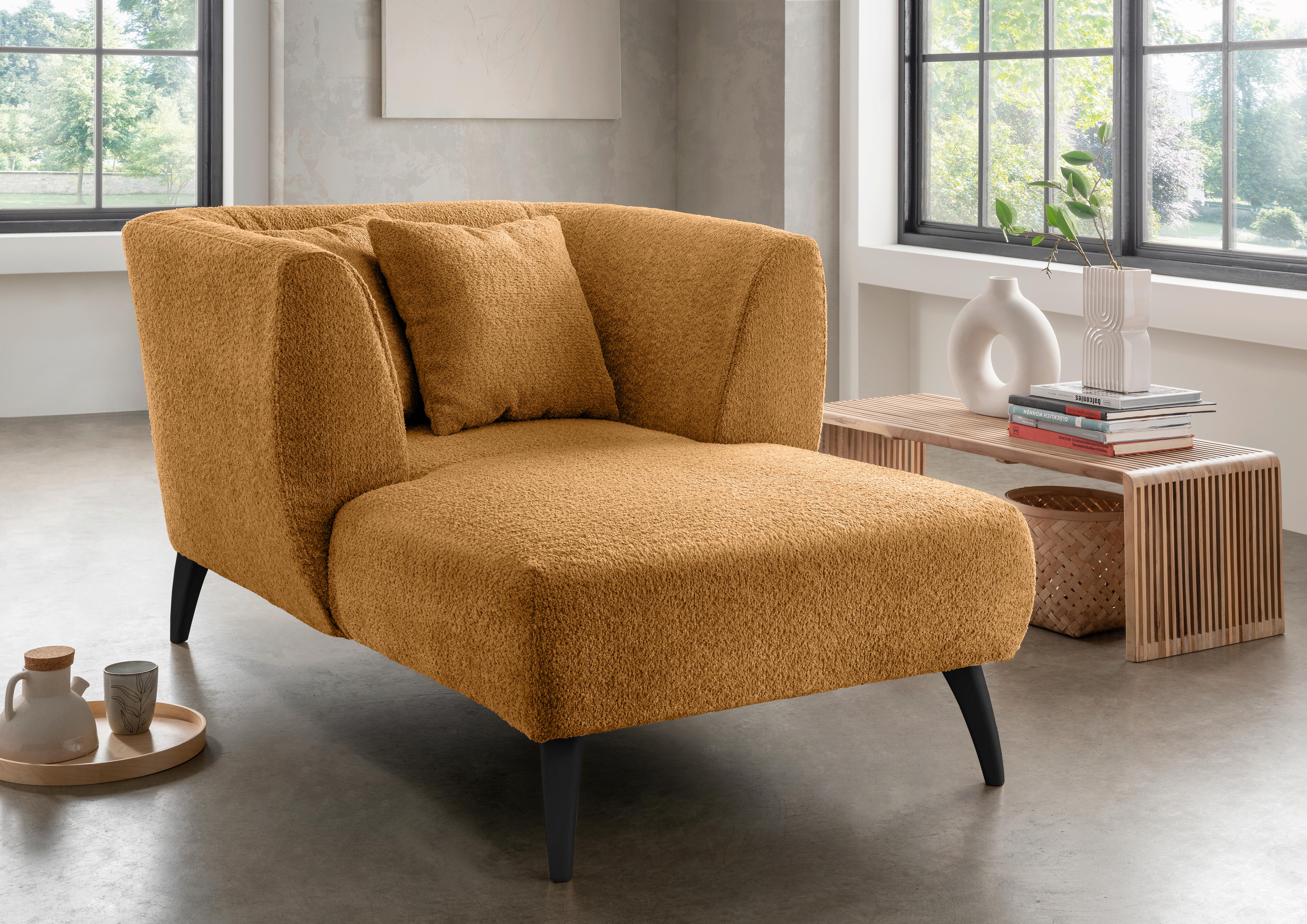XXL-Sessel inkl. Zierkissen Colori Goldfarben - Goldfarben/Schwarz, MODERN, Textil (108/84/155cm) - MID.YOU
