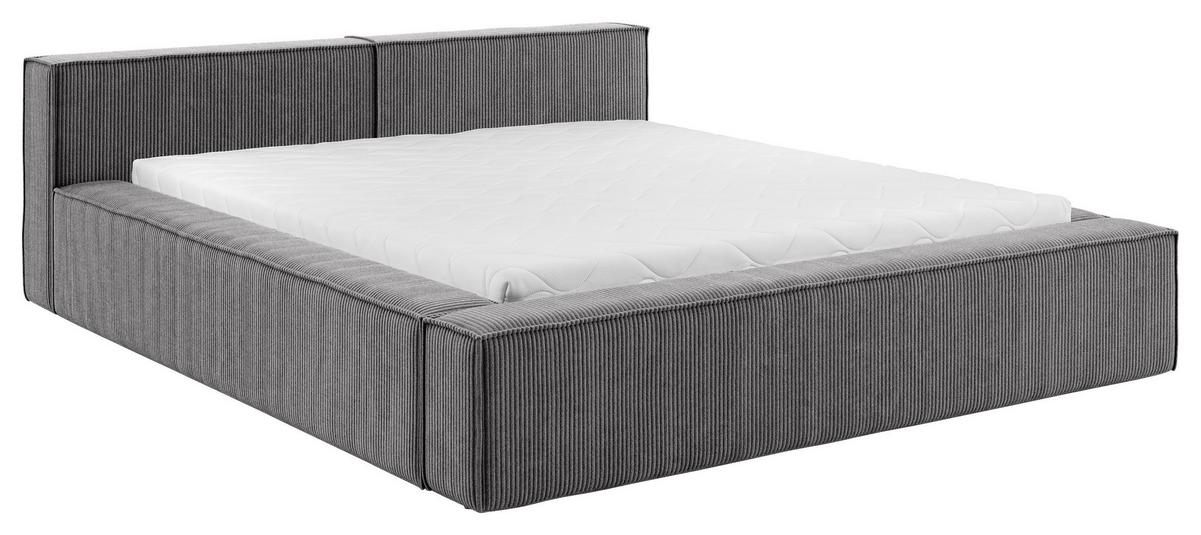 POLSTERBETT inkl. Lattenrost 200x200 - Schwarz/Naturfarben, Basics, Holz/Textil (200/200cm) - Livetastic